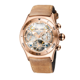 Rose Gold Reef Tiger Aurora RGA703 Men's Automatic Watch with Mechanical Movement and Skeleton Dial